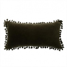 Velvet Knot Breakfast Cushion Olive by Raine & Humble